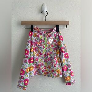 Betsey Johnson girls long sleeve rash guard swim shirt 70s colorful floral | 6